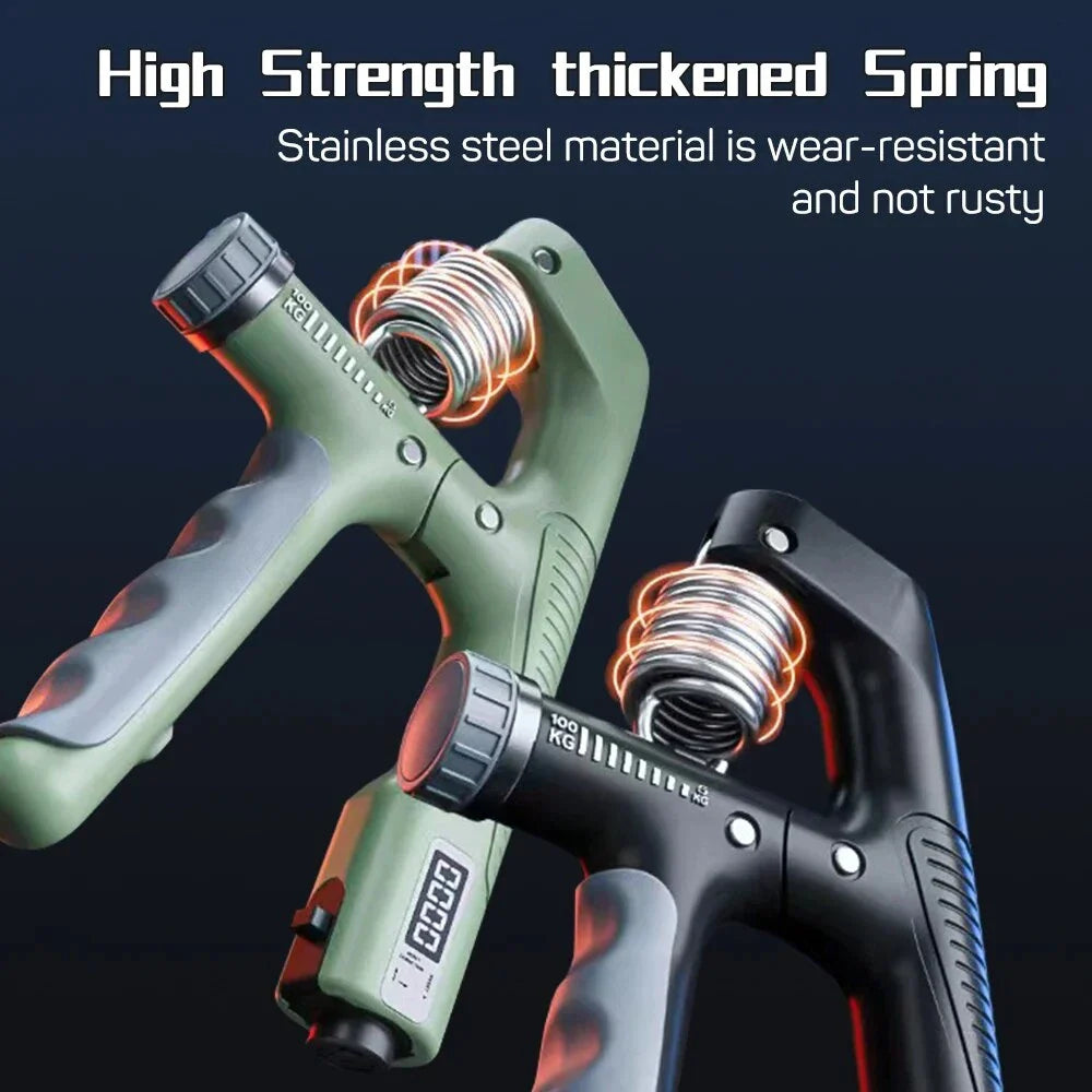 Adjustable Smart Counting Hand Grip with digital counter and rubber handles for strength training
