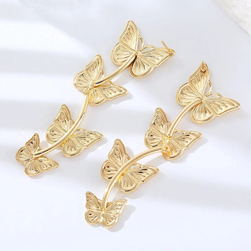 Bohemian vintage butterfly drop earrings made of premium zinc alloy for a captivating and durable look