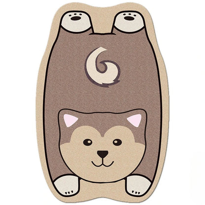 Charming animal-themed decorative rugs in various designs, including cats, foxes, lions, dogs, bunnies, wolves, and bears, adding a touch of whimsy and warmth to living rooms, bedrooms, and other cosy spaces.