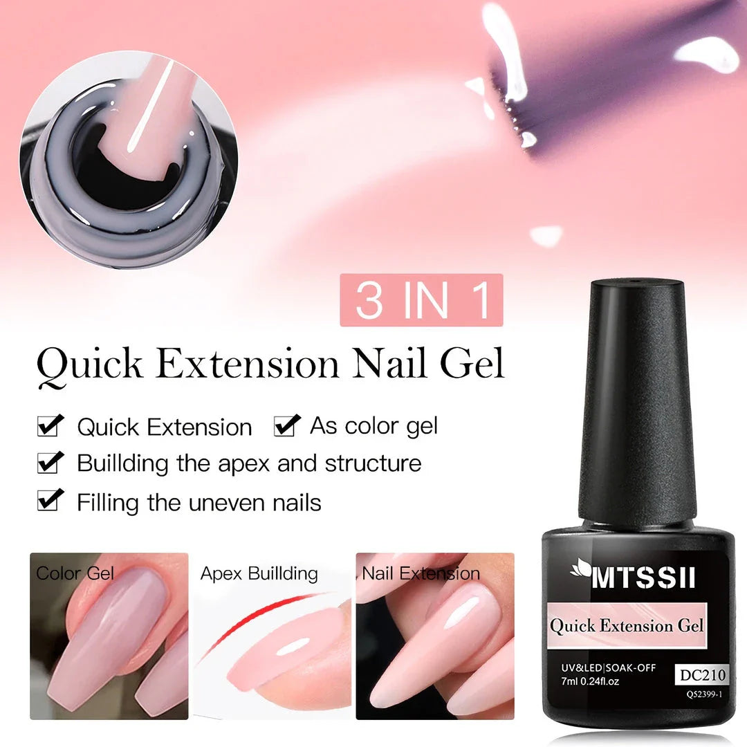 Trendha 7ML Quick Extension Nail Gel in various shades for creating salon-quality nail extensions at home