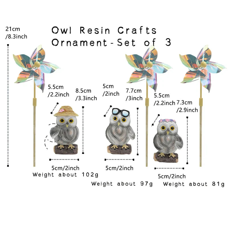 Charming owl resin craft decorations for outdoor garden, courtyard, and indoor display