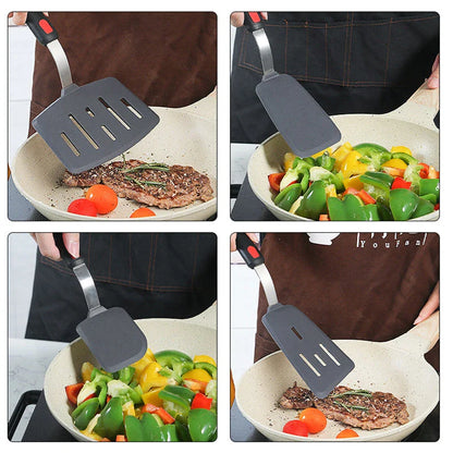 High-performance silicone spatula with stainless steel core for durable, heat-resistant cooking