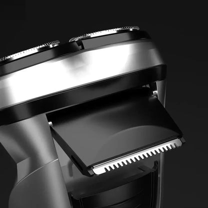Advanced cordless electric face shaver with 3D floating heads and ultra-thin double ring cutter for a smooth, comfortable shave