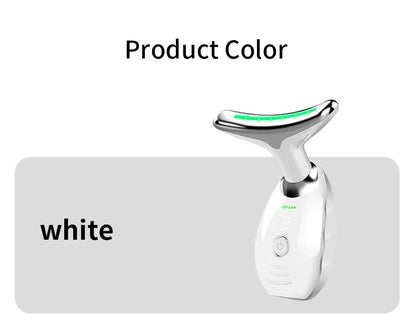 Neck and Face Beauty Device with Colorful LED Photon Therapy for Skin Tightening, Wrinkle Reduction and Double Chin Removal
