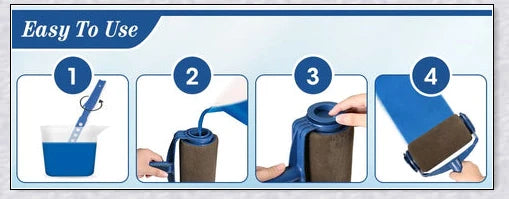 Paint Roller Pro No-Mess Kit with large paint chamber and micro-fibre roller head for flawless, mess-free painting