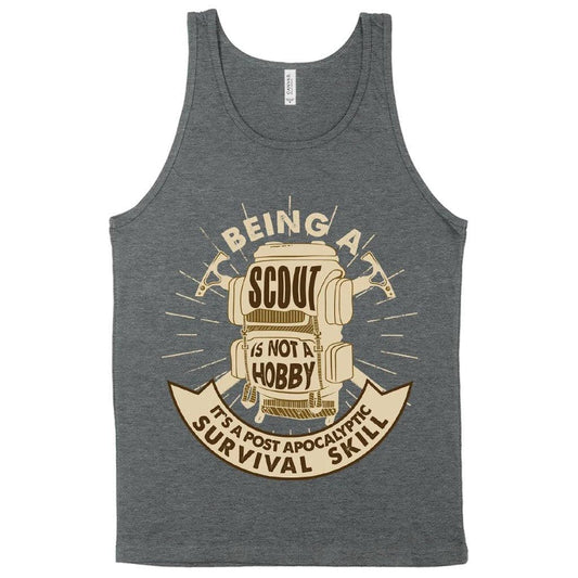 Premium Airlume cotton scout tank top in navy blue, designed for comfort and style during Scouting activities