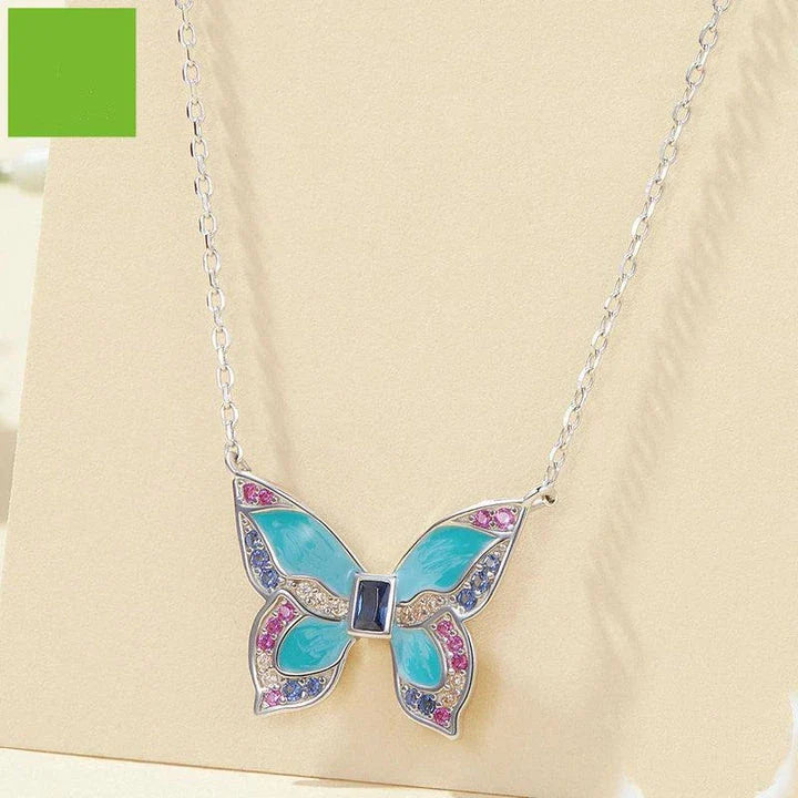 Platinum butterfly necklace with adjustable chain and delicate butterfly pendant