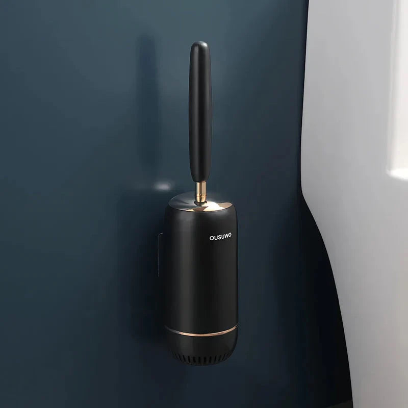 Long Handle Silicone Toilet Brush with Ergonomic Design, Scratch-Resistant Bristles, and Convenient Wall-Mounted Storage