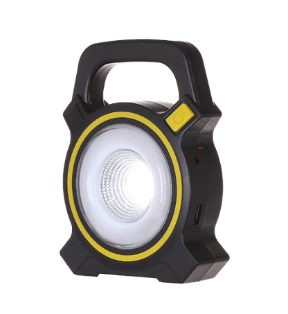 Portable USB-Rechargeable LED Work Lamp with bright LED beam, compact and lightweight design for easy portability, and USB charging capabilities