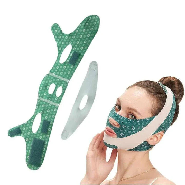 Adjustable face lifting and contouring sleep mask to reduce double chin and enhance facial definition