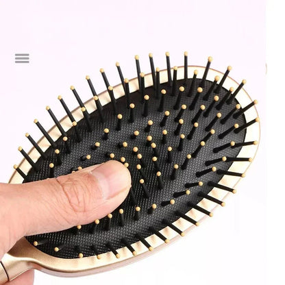 Portable anti-static hair brush with three different shape options for personalised hair styling