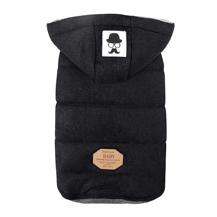 Cozy and stylish hooded winter jacket for dogs, made of soft cotton material to keep your pet warm and comfortable.