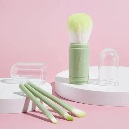 Trendha 4-in-1 Portable Makeup Brush Set with telescopic handles and soft, high-quality bristles