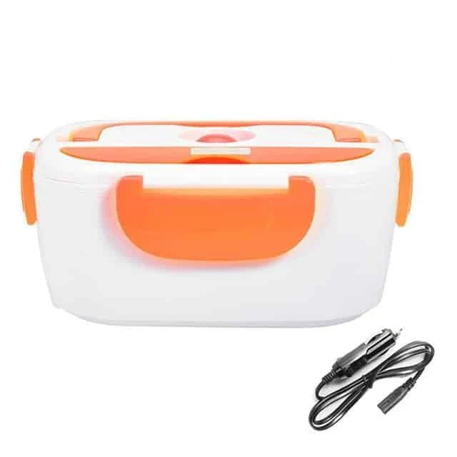 Portable Electric Heating Lunch Box with 1.2-litre capacity, 40-watt heating, and durable plastic construction for hot, freshly prepared meals on the go.