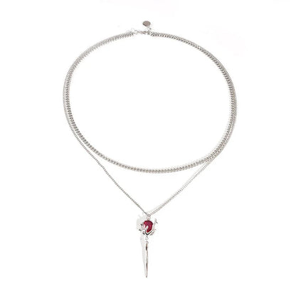 Elegant Gothic Vampire Sceptre Necklace with sceptre-inspired pendant and semi-precious stone embellishments