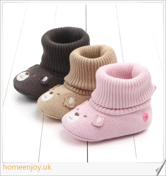 Autumn Cartoon Woollen Shoes for Babies and Toddlers in Charming Designs
