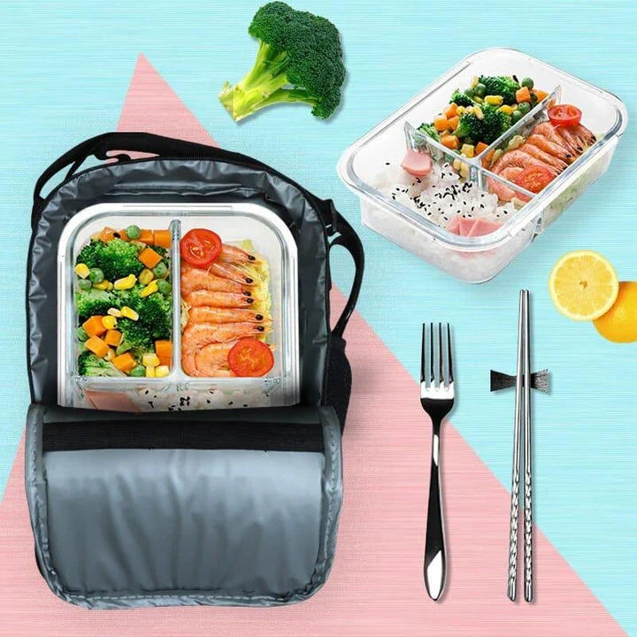 Cartoon unicorn printed lunch bag for children, featuring a vibrant design and durable polyester construction