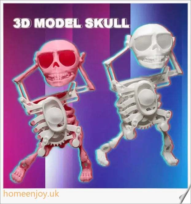 Customisable 3D Mini Skull Stress Relief Toy with unique gravity effect and range of colour options for personalised desktop display