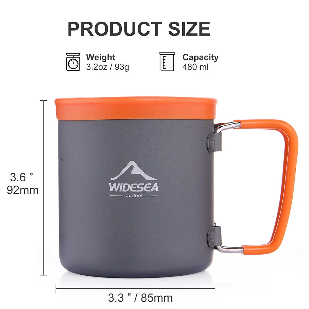 Aluminium camping mug with sleek, minimalist design for outdoor adventures