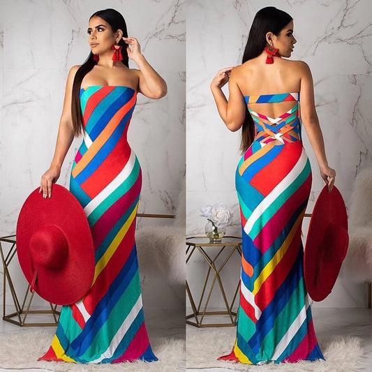 Elegant printed halter dress in vibrant colours, designed with a flattering silhouette and premium polyester fibre for exceptional quality.