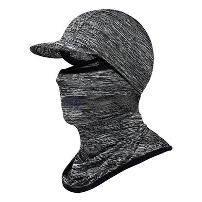 A grey ice silk sun shield hat with an adjustable, breathable design for outdoor activities