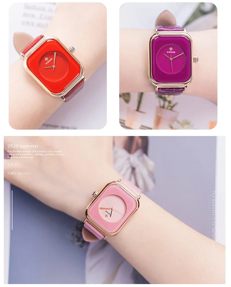 Elegant Quartz Ladies Watch with a sleek, square-shaped face and a high-quality quartz movement, the perfect accessory for the modern British woman.