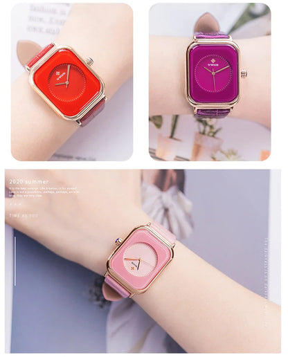 Elegant Quartz Ladies Watch with a sleek, square-shaped face and a high-quality quartz movement, the perfect accessory for the modern British woman.