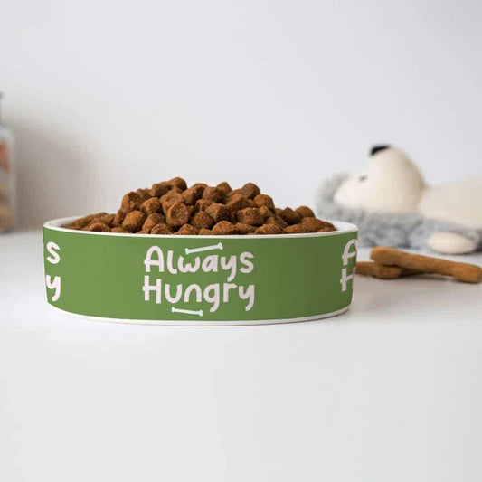 Stylish and durable ceramic pet food bowl in various colours for dogs and cats