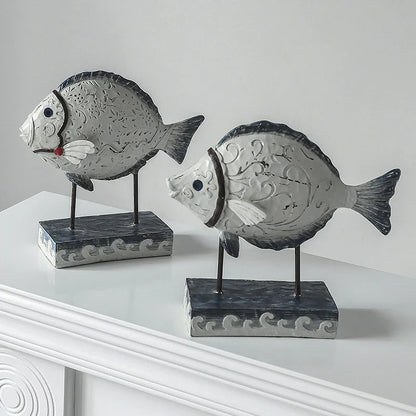 Elegant resin ornament of a toothed deep-sea fish, a nature-inspired accent piece for home decor