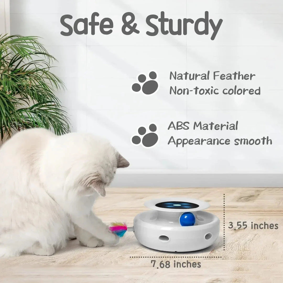 Captivating 2-in-1 Smart Cat Toy with feather wand and interactive balls for endless feline fun and engagement
