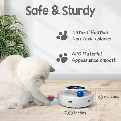 Captivating 2-in-1 Smart Cat Toy with feather wand and interactive balls for endless feline fun and engagement