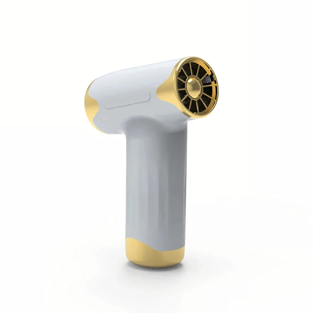 Cordless travel hair dryer with four adjustable speed settings, rechargeable battery, and lightweight, durable design for versatile use on the go