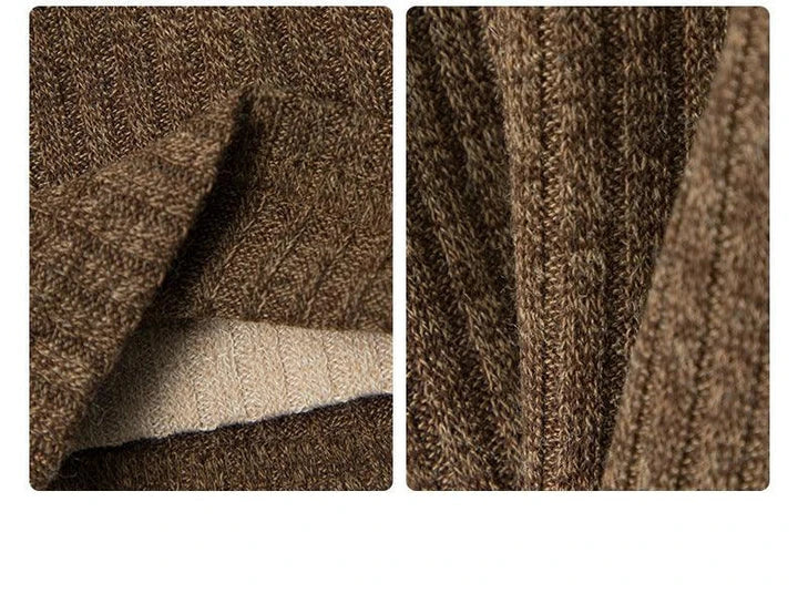 Elegant and cosy embroidered knit cardigan in grey and coffee colours, featuring long sleeves and a slim fit silhouette for stylish British women
