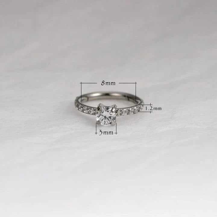 Elegant 8mm zircon stud earrings in white, green, and gold colours, showcasing premium quality and a timeless design