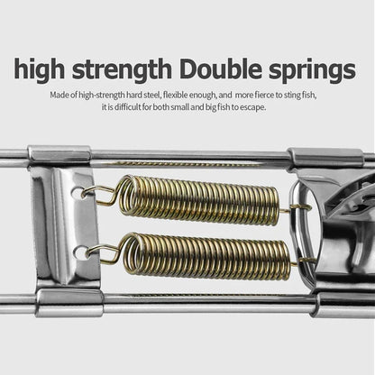 Premium stainless steel sea fishing rod holder with automatic lifter feature for securing and raising fishing rods
