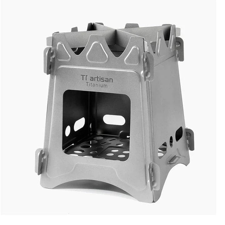 Compact Titanium Pocket BBQ Grill with Foldable and Adjustable Design for Outdoor Cooking