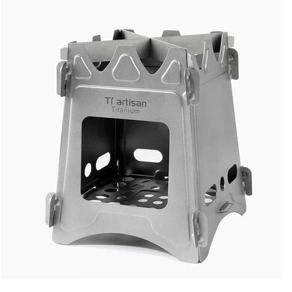 Compact Titanium Pocket BBQ Grill with Foldable and Adjustable Design for Outdoor Cooking