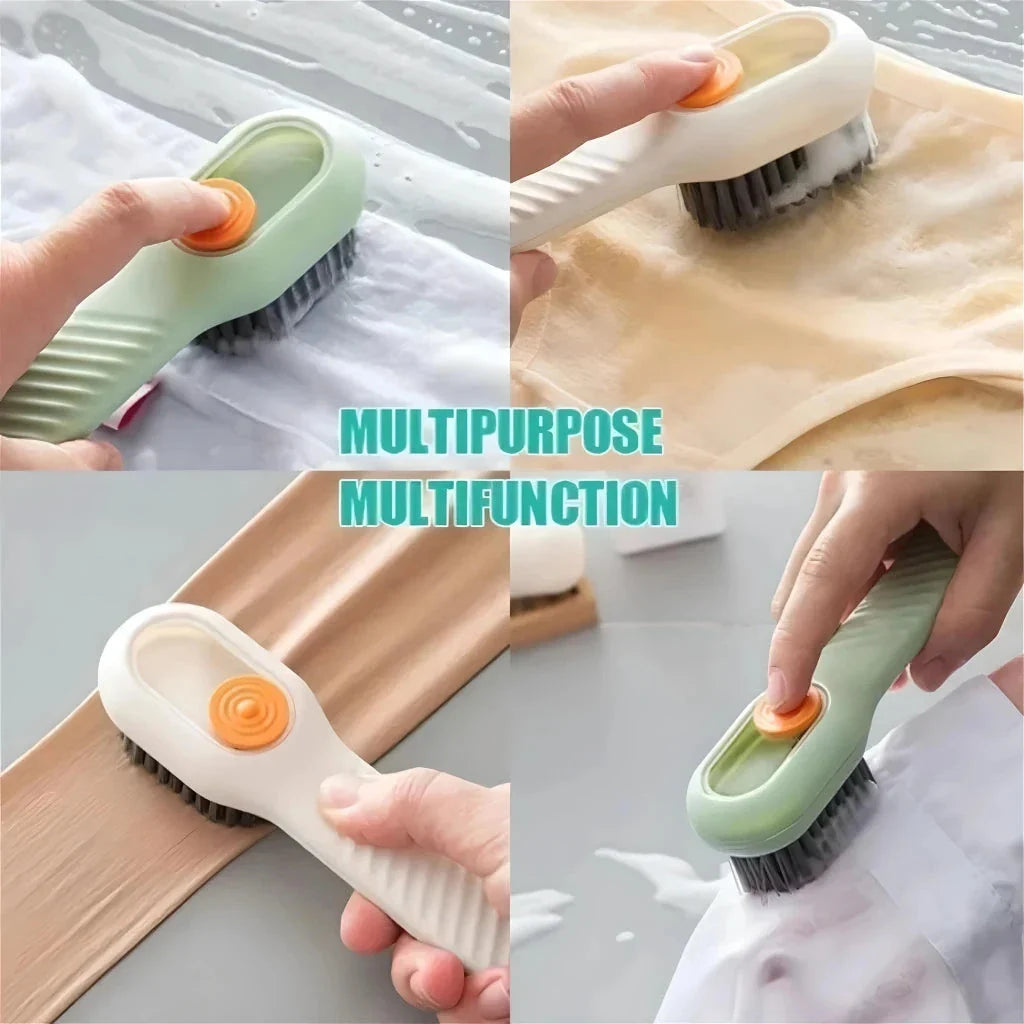 Automatic Liquid Discharge Multifunction Shoe Brush with Soft Bristles for Effortless Cleaning of Shoes, Laundry, and Surfaces