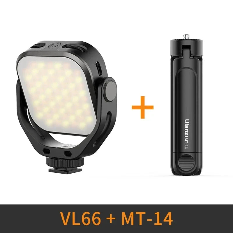 Adjustable bi-colour LED video light with 360-degree rotation bracket, rechargeable and portable fill light for DSLR, SLR and mobile devices