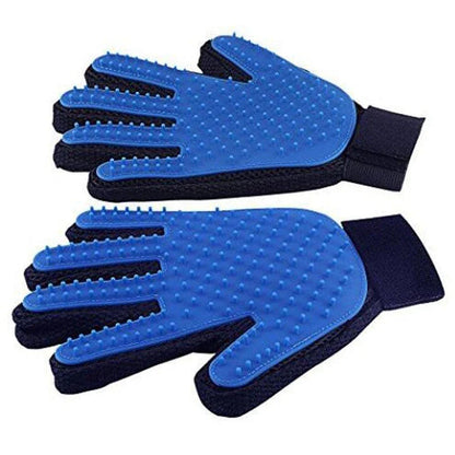 Premium pet grooming brush gloves made with soft, flexible rubber material for gentle brushing and massage