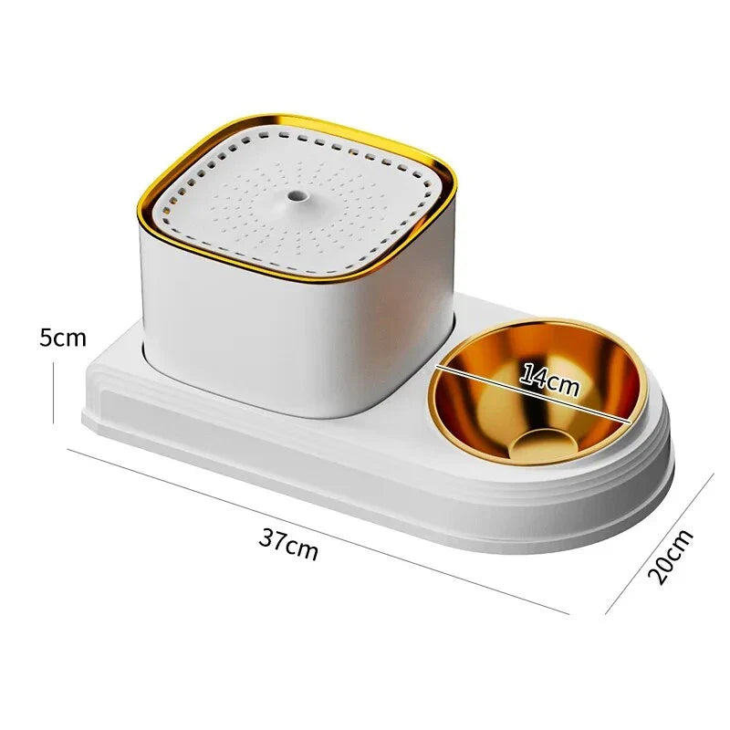 Automatic Cat Water Fountain & Feeder - 3L Dual-Function Pet Hydration Station for Feline Hydration and Feeding