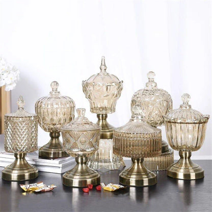 Elegant Nordic Crystal Glass Storage Pot with Sleek Scandinavian Design