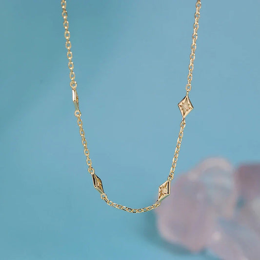 A simple yet elegant sterling silver necklace with a geometric design, a premium accessory handcrafted in Britain.