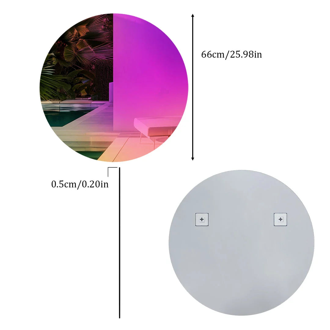 Elegant Radiant Circular Wall Mirror with vibrant rainbow hues and modern design