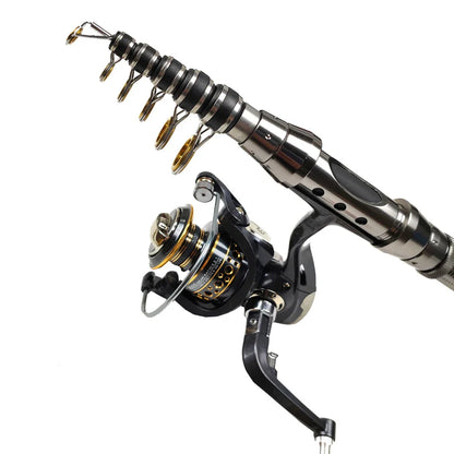 Compact and telescopic sea fishing rod made from high-quality carbon fibre, ideal for UK anglers