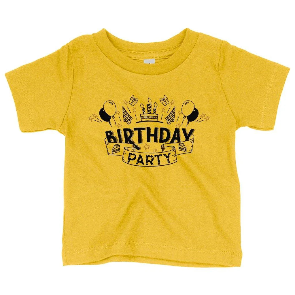 Soft and flexible Birthday Party T-Shirt for infants and toddlers, made with premium Airlume cotton and sustainable production