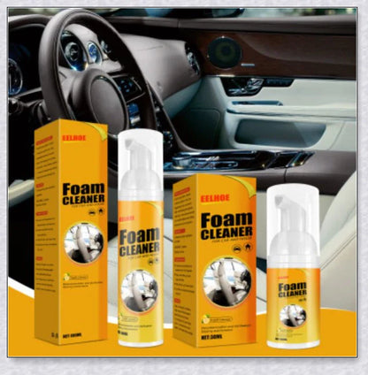 Powerful multifunctional foam cleaner for car interiors, effectively removing dirt, grime and stains from upholstery, carpets and dashboard.