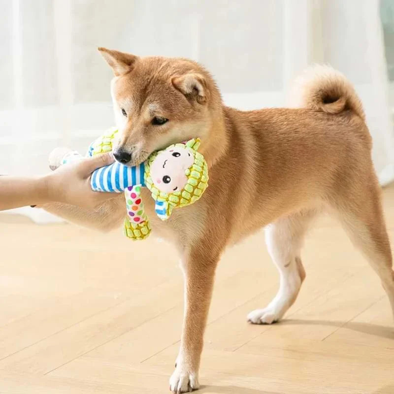 Adorable animal-shaped squeaky chew toy for playful pets in the UK