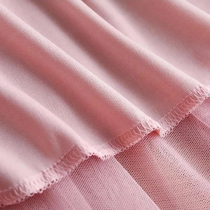 Elegant British Summer Tulle Skirt in Champagne colour, featuring a flattering A-line silhouette and charming tiered design