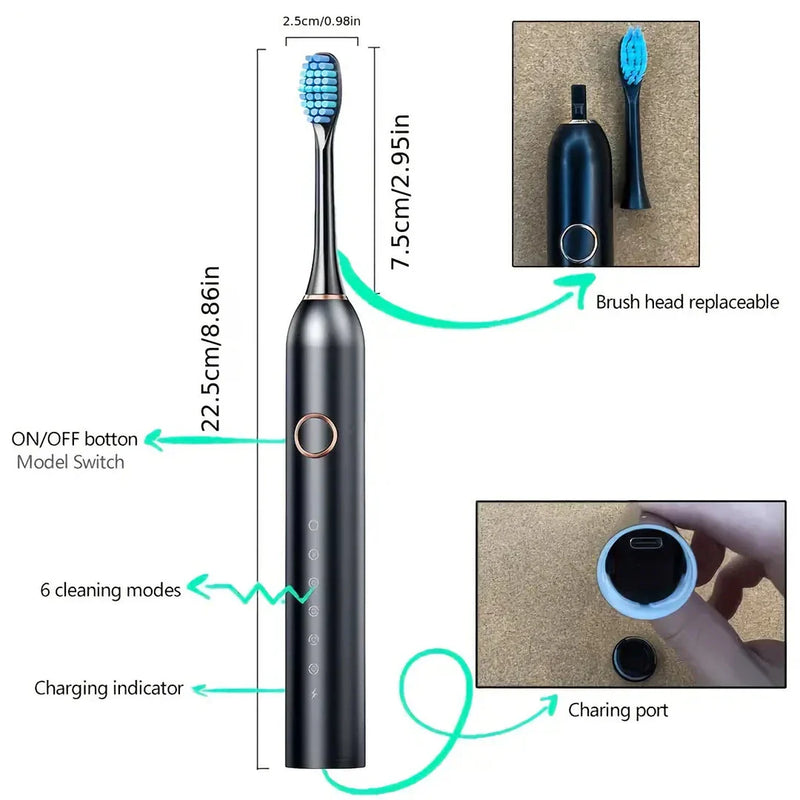 Homeenjoy UK Advanced Electric Toothbrush with Six Cleaning Modes